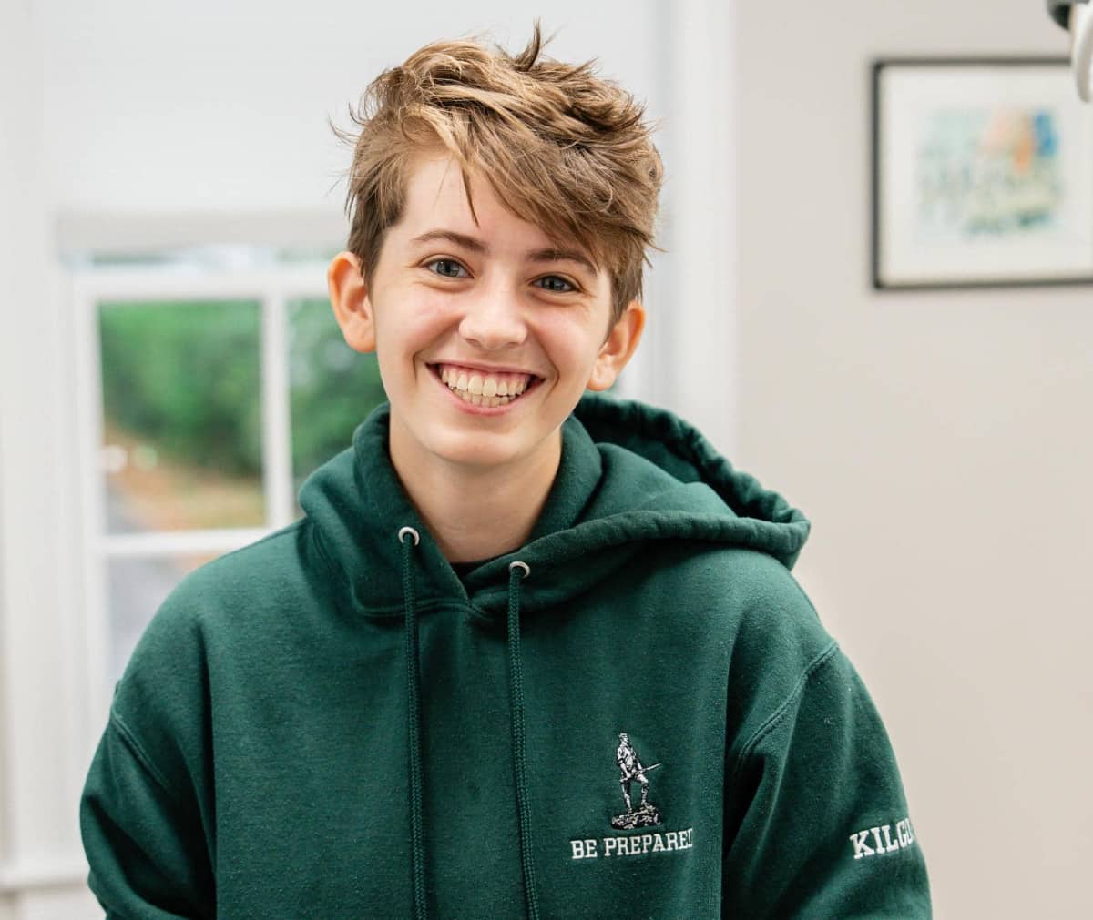 teen patient smiling with straight teeth