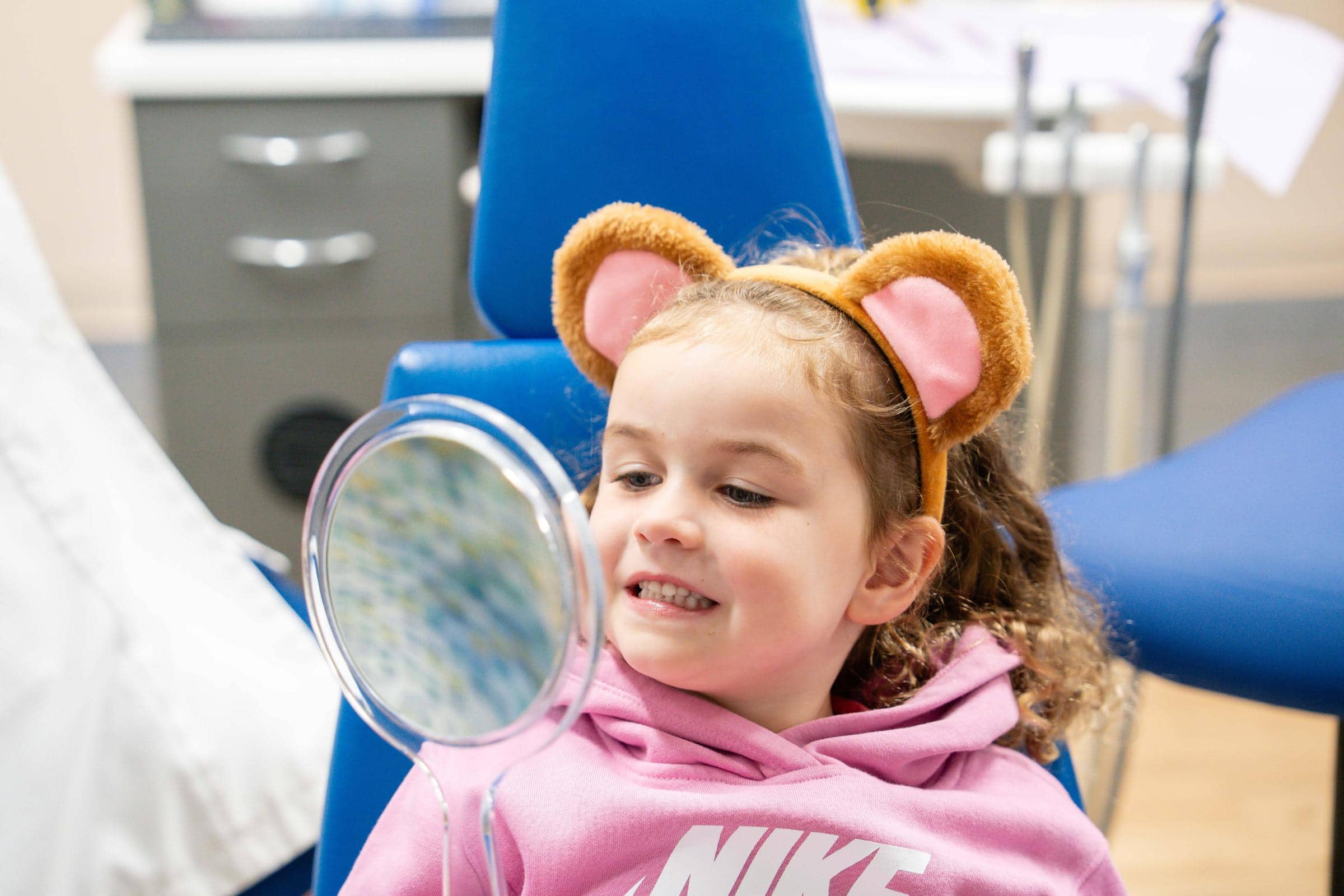 Young child at a first orthodontist checkup with a Lexington, MA orthodontist